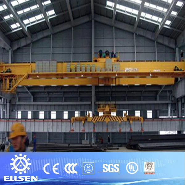 Magnetic overhead crane with magnet lifter