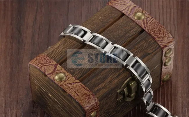 Fashion Jewelry Bracelet Bio Magnetic Steel Made in Japan 2015 Stainless Steel Unisex Bracelet Chain & Link Bracelets 18.5 Cm