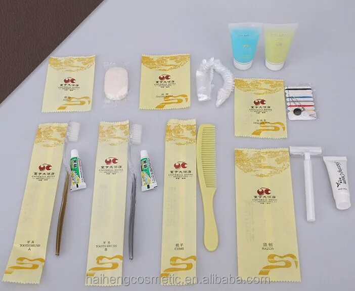 OEM ODM OBM single suit series a full set  shampoo bath comb toothbrush hotel supplies suits disposable hotel supply