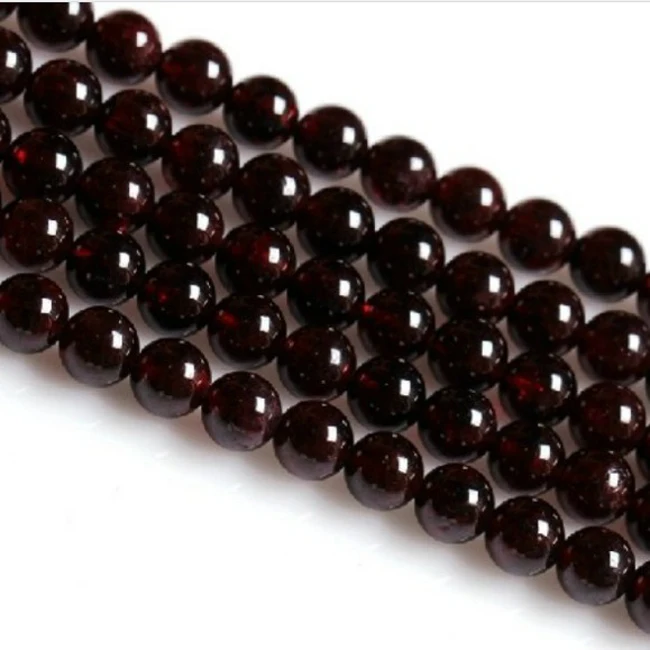 High Polished 8mm Natural Round Chinese Garnet Cheap Gem Stone Beads For Bead Bracelets