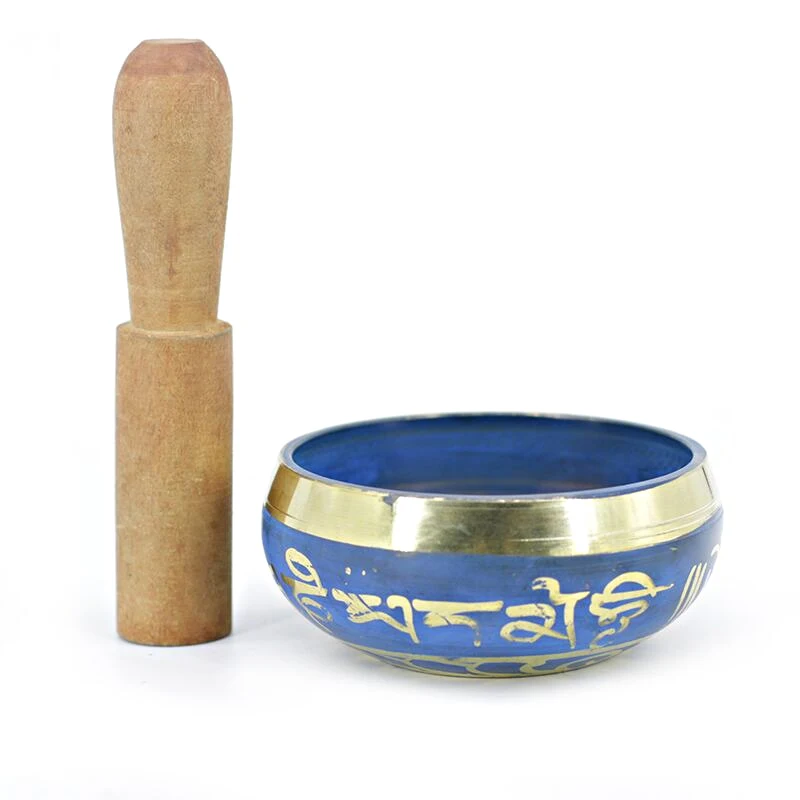 The blue Small Tibetan Singing bowl for Yoga Meditation Sound healing 3.3inch~3.7inch