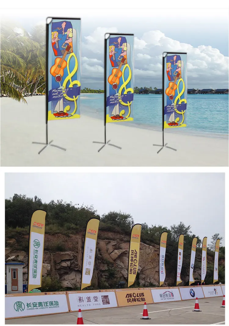 Factory beach flag Cheap price Outdoor advertising DIY beach flag pole