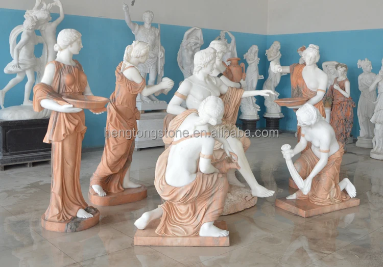 Villa Luxury Decoration Hand Carved Natural Marble Famous Greek Figure Apollo Bathing Statue