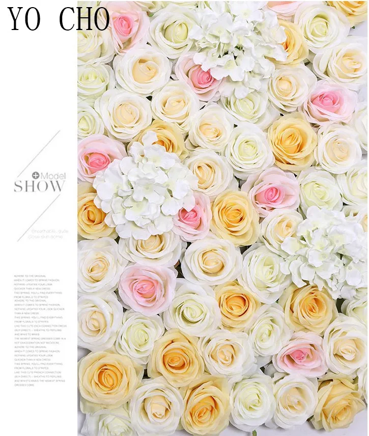 YO CHO mariage valentine decoration fabric silk realistic artificial silk faux fake artificial flower latex rose head