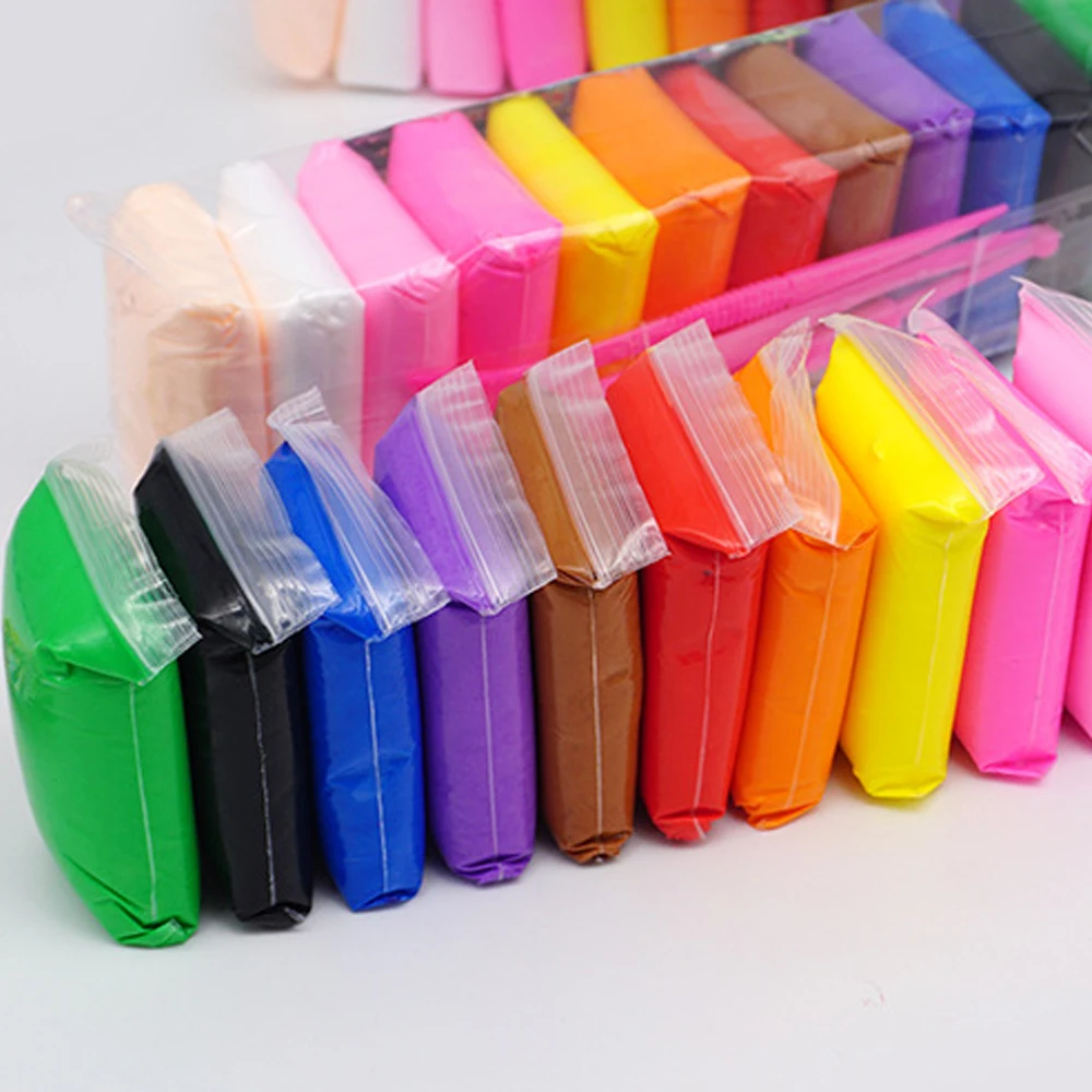 Light Clay Air Dry Polymer Plasticine Modelling Clay Super Light DIY Soft Creative Handgum Educational Clay Toys 12 Color/set