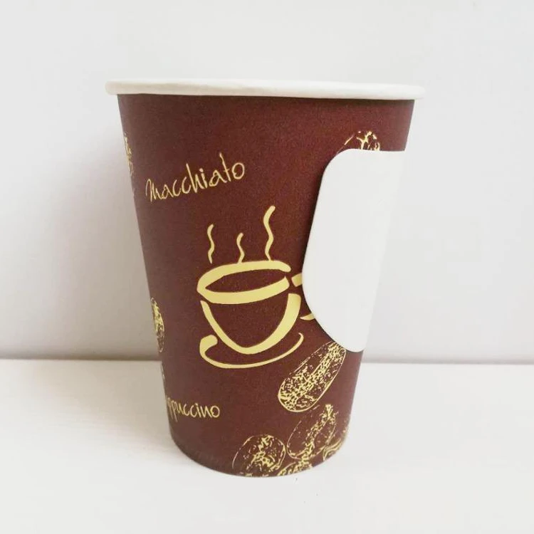 colorful 9oz cheap disposable coffee paper cup with handle single wall take away tea cup