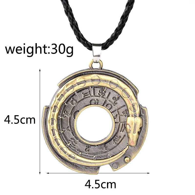 fashion Ouroboros Snake Rune Round Rope Leather Necklaces & Pendants Amulet Lucky Protective Jewelry On The Neck For Girls gift