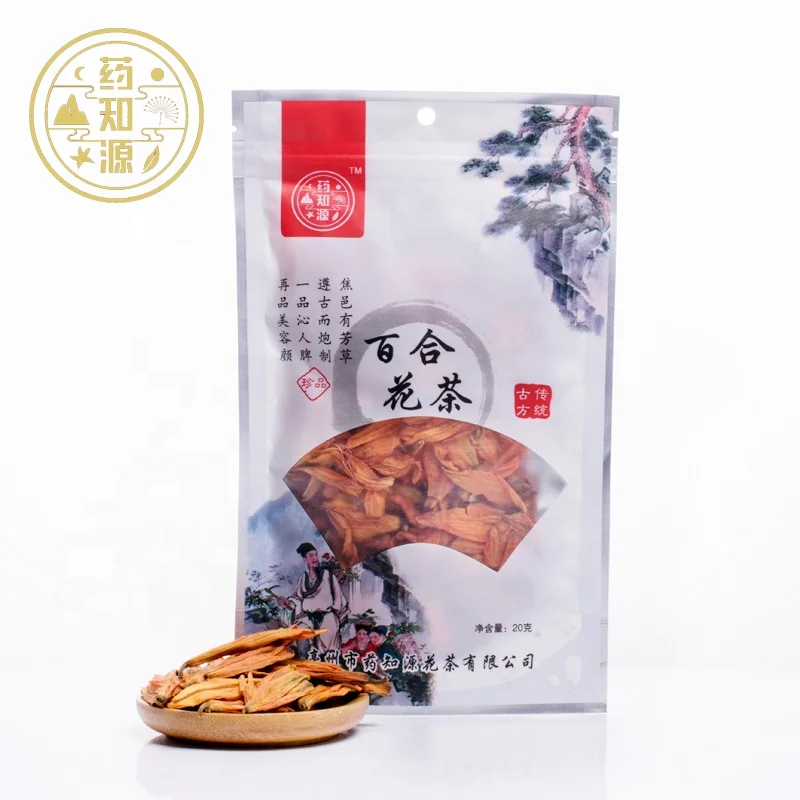 Wholesale Natural Chinese Loose Orange Dried Easter Lily Flower Herbal Tea In Bags