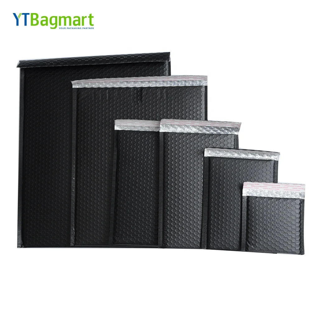 
Wholesale Black Poly Mailer Courier Delivery Black Padded Envelopes Matte Black Bubble Mailer 