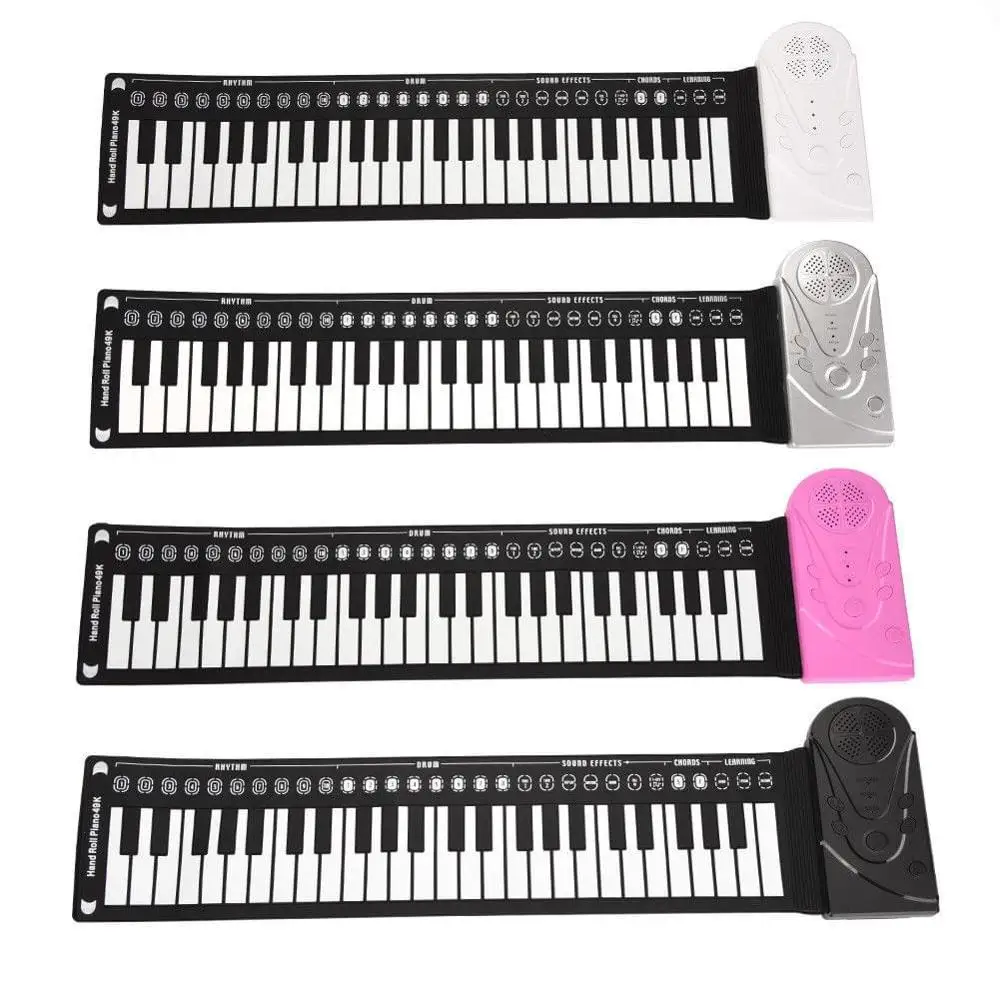 
Portable 49 Keys Flexible Roll Up Piano Electronic Soft Keyboard Piano Silicone Rubber Keyboard 