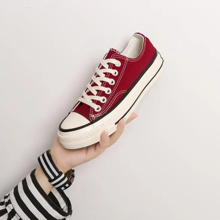 Hot Sale 1970s Retro Style Girls Canvas Shoes Couple Shoes ins Candy Color Student Casual Shoes