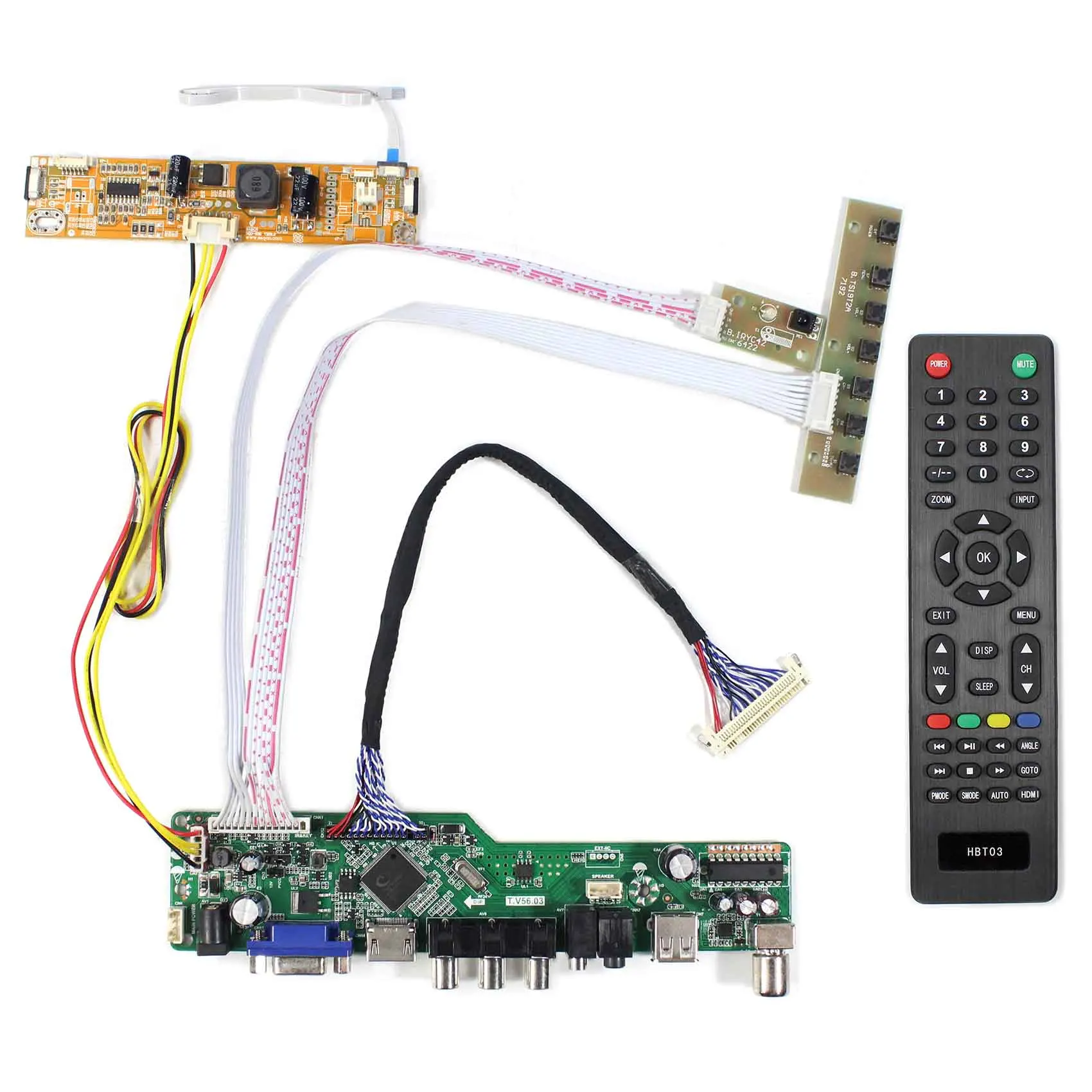HDMI VGA AV USB РФ ЖК дисплей плате контроллера T. V56.03 для 23 дюймов 1920x1080 ЖК дисплей экран