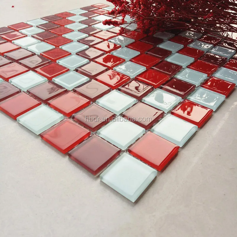 20x20 30x30 4 мм мозаичная плитка из хрустального стекла белая смешанная красная Смешанная бордовая красивая декоративная стеклянная мозаика для ванной