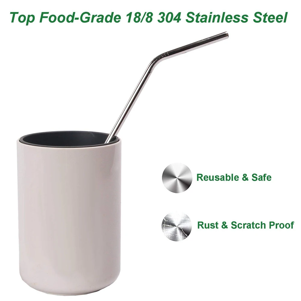 Amazon Top Seller 2018 Eco-friendly Barware Stainless Steel Silver Straw