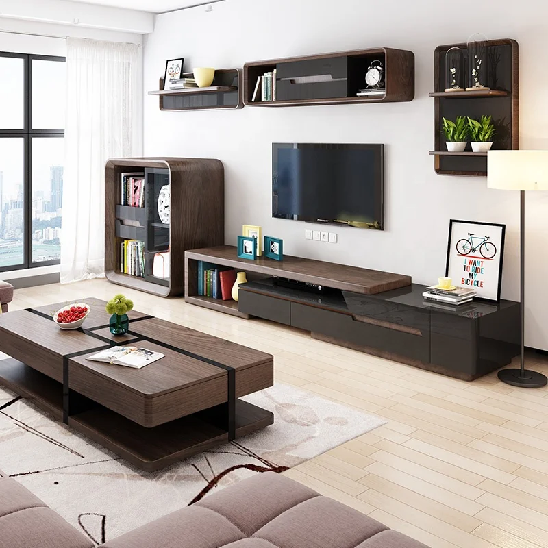 Wholesale Living Room Furniture Sets Large Capacity Storage Modern White Wood Coffee Table