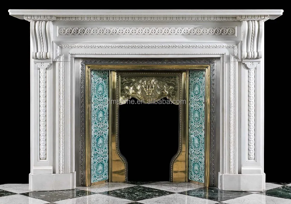 A Victorian white marble antique fireplace mantel french fireplace mantel