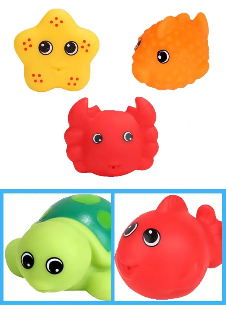 Whale and crab floating mini vinyl animal bath toy