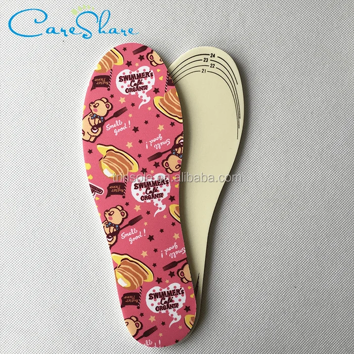 Cotton pattern inner sole latex foam shoe insole