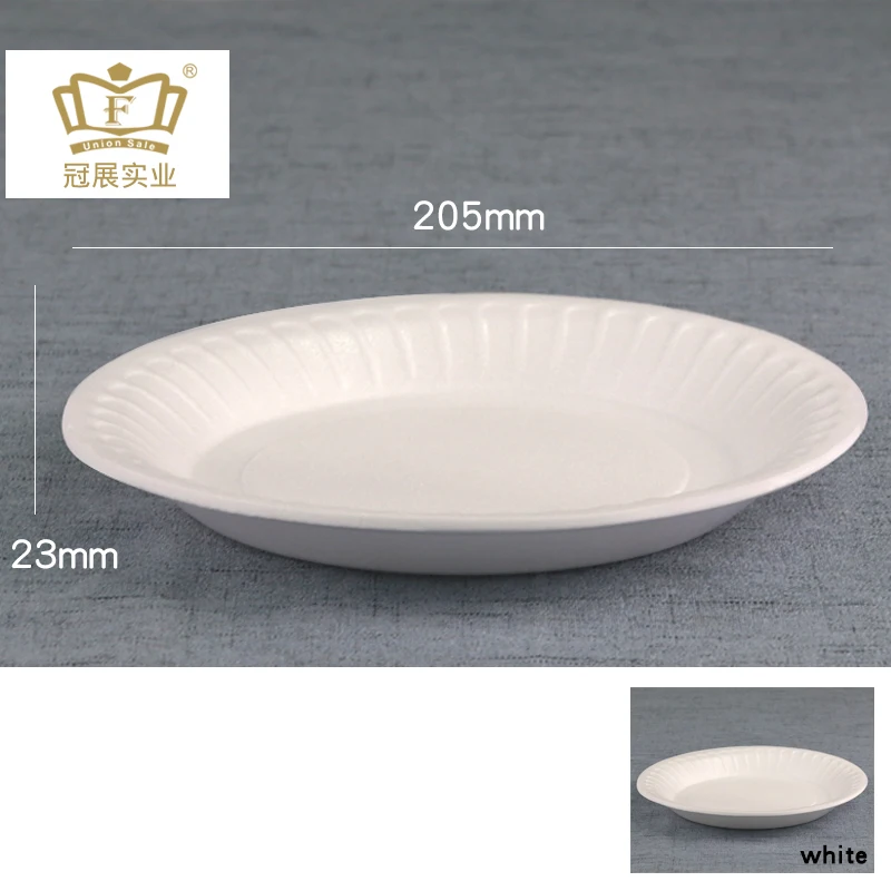 
wholesale 8 inch Disposable ps food grade plastic foam large plastic round tray party plate wedding and salad packaging 