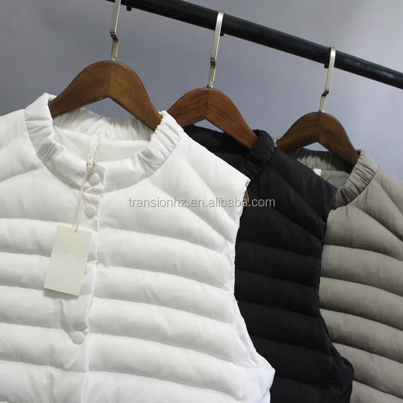 
women autumn winter faux down feather filling waist coat fashion puffy padded vest 