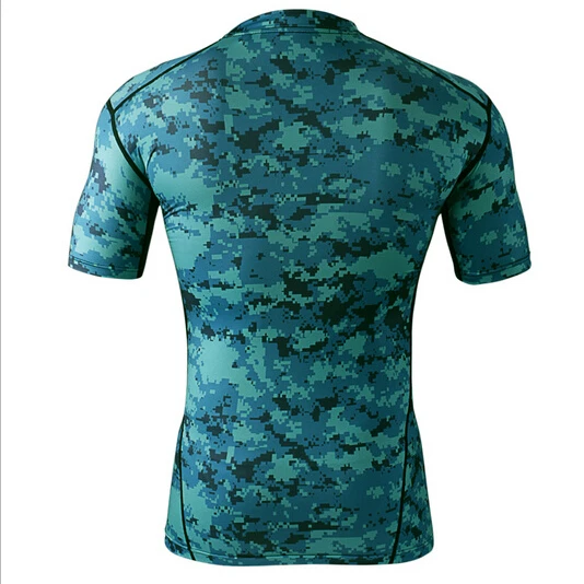 camo green mens short sleeve sublimated custom bjj mma rashguard