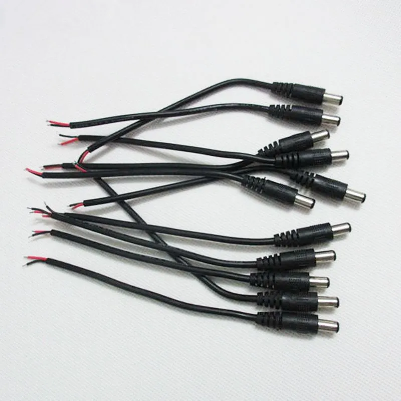 hot sale Female male 5.5 X 2.1mm DC Power Connector Adapter Cable Pigtail Plug Wire