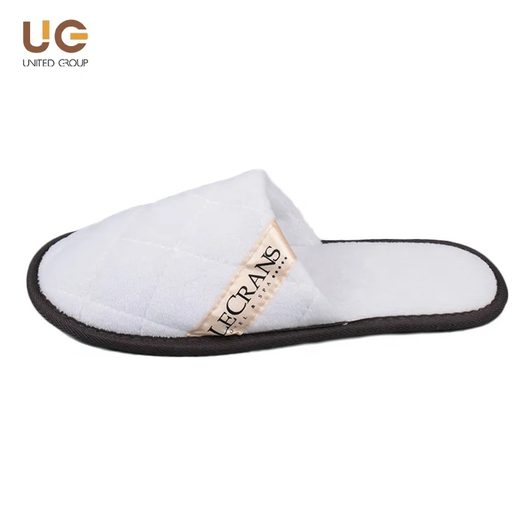 China Factory Hotel Supplies White Cotton Velvet Luxury Hotel Spa Disposable Slippers for Guest