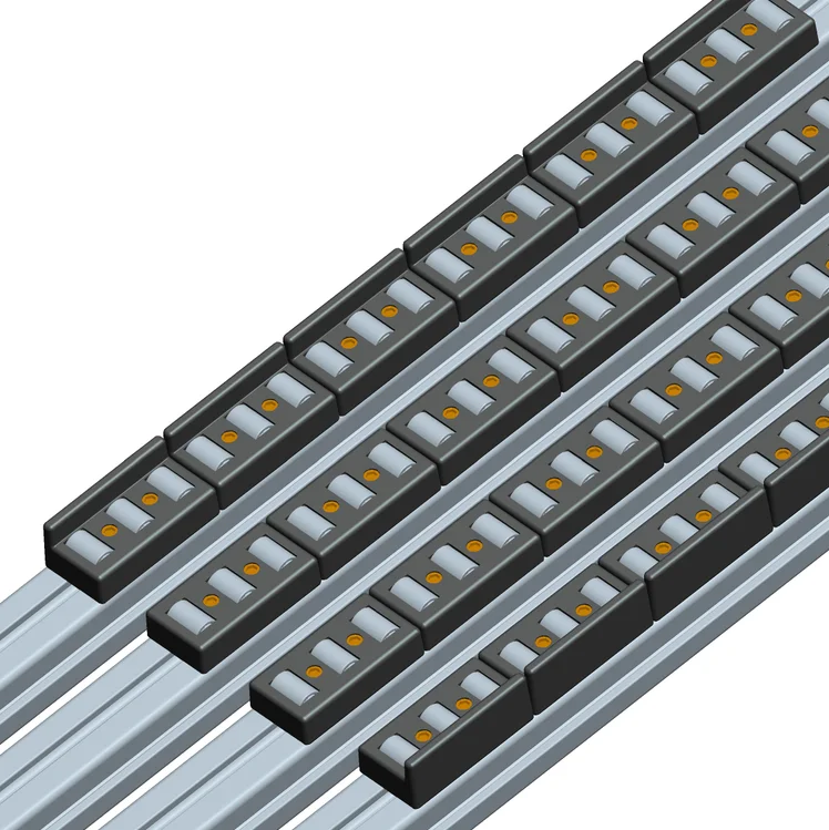 steel covered roller track with guide
