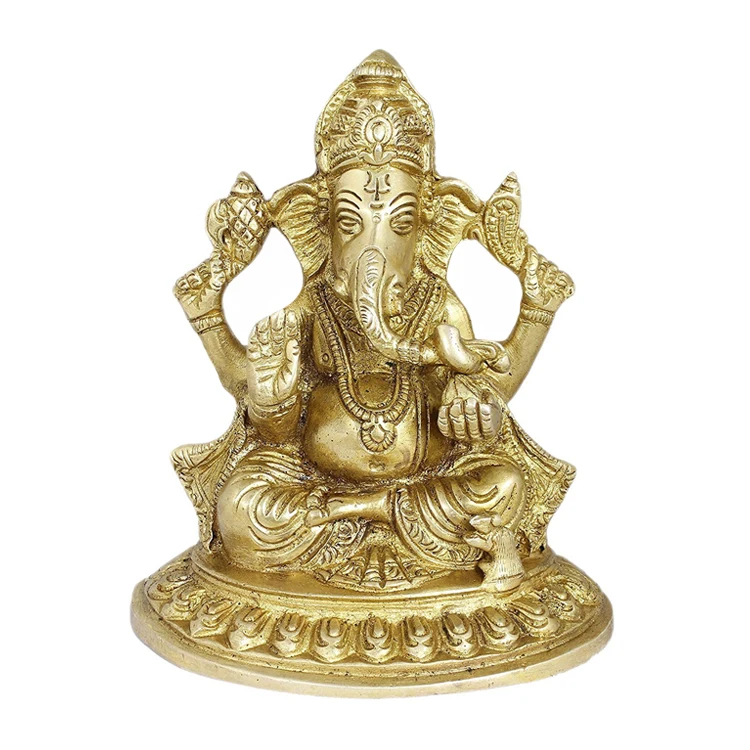 Traditional Religious Temple Elephant Sculpture Ganesh Hindu God Statue