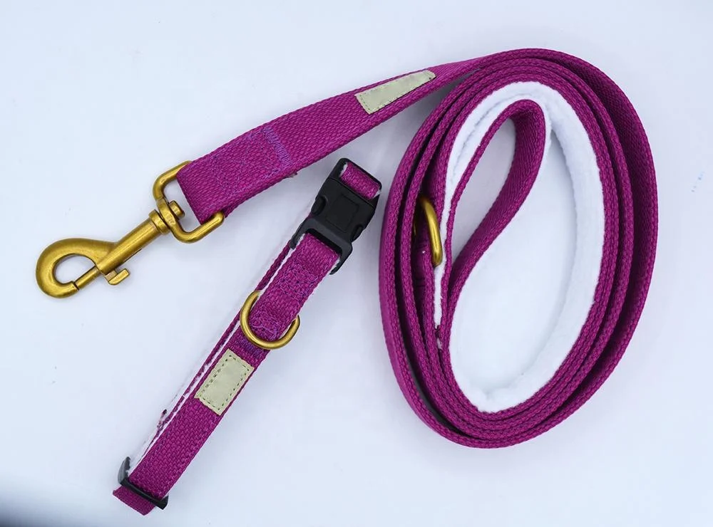 Hanyang OEM Custom Hemp Dog Accessories Manufacturer Premium Custom logo Hemp and Cotton  Dog Leash Dog Collar Set