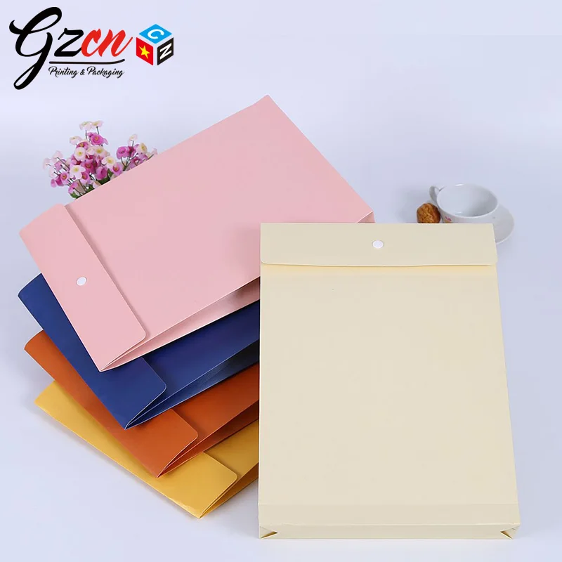 cheap price luxury yellow document envelope paper bag with button