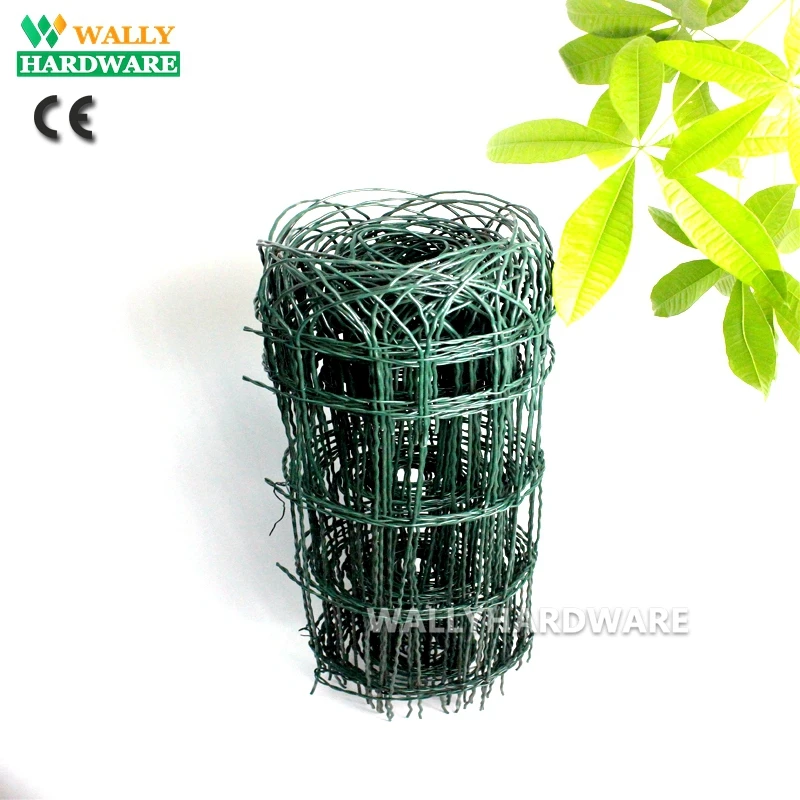 
SRL6005 Green Scroll Top Pvc Plastic Coated Galvanized Twisted Double Loop Woven Garden Wire Fence Fencing 