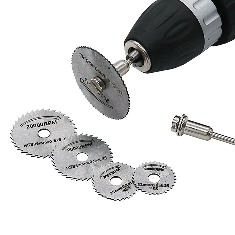 Mini HSS Circular Saw Blades Set of 7pcs Dremel Fordom Electrical Grinding Machine Rotary Tool for Cutting Steel alloy and Brass