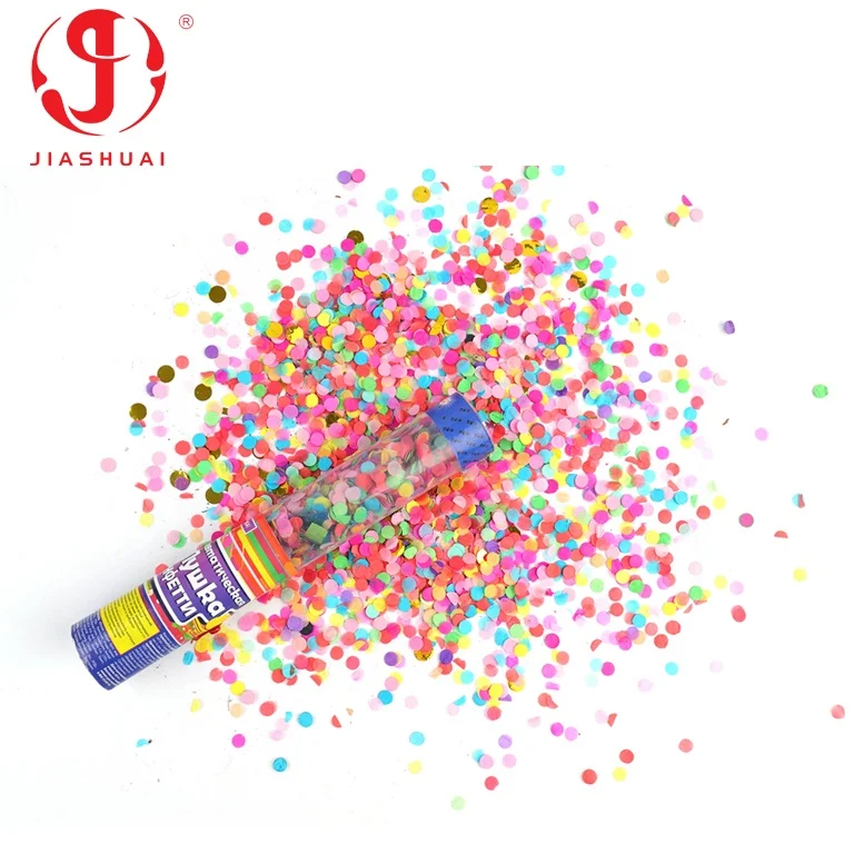 Wholesale Transparent Tube Mini Confetti Cannon Eco-friendly Paper Round Party Compressed Poppers