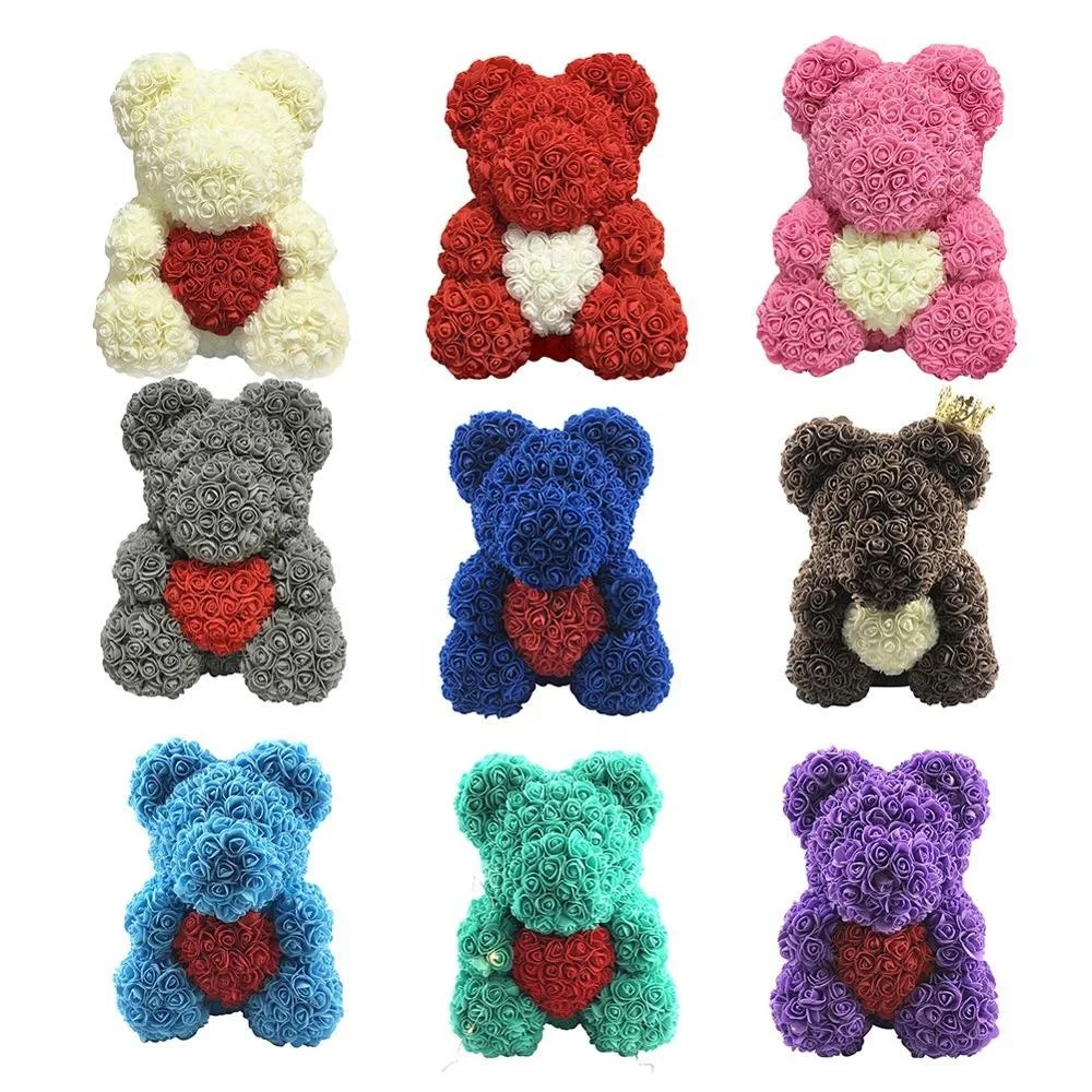 
Artificial Red Heart Plush Gift Box Rose Teddy Bear for Anniversary Christmas Valentines Gift 