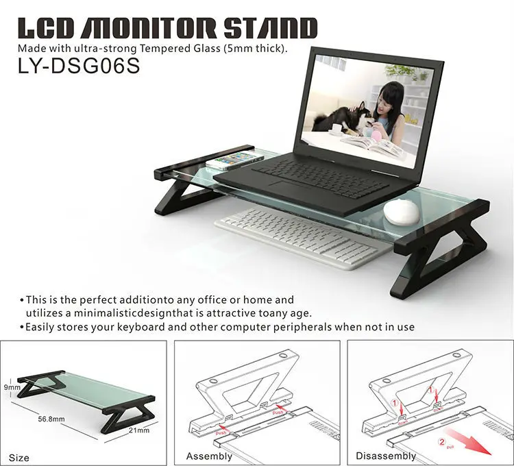 
Laptop Transparent Monitor Stand Screen Holder Phone Holder With Screen Cleaner 