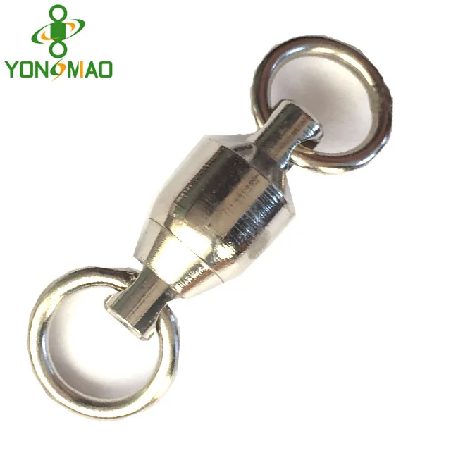 Ball bearing swivel with solid ring fishing tackle brass material, stainless steel material welded ring