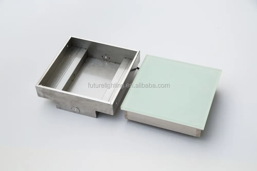 
Outdoor 12mm toughened float glass mosaic+Stainless Steel 304 housing ip67 RGB floor brick 12v 24v recessed led tile light 