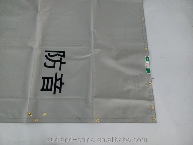 
Factory direct selling 0.45,0.9mm thickness brass eyelet grey fireproof/waterproof 100% polyester PVC coated sound barrier sheet 