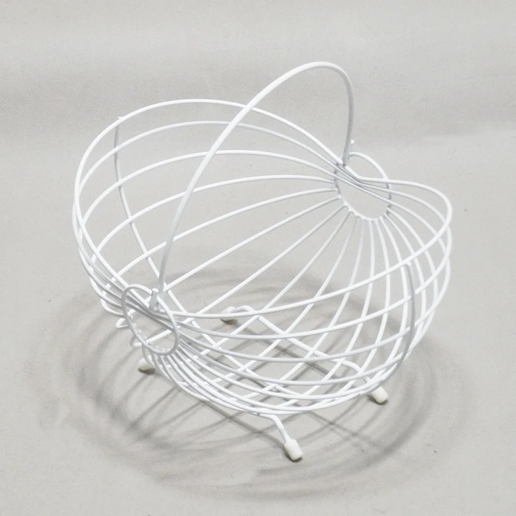 JB Hot Sale High Quality White Metal Wire Mesh Fruit Basket