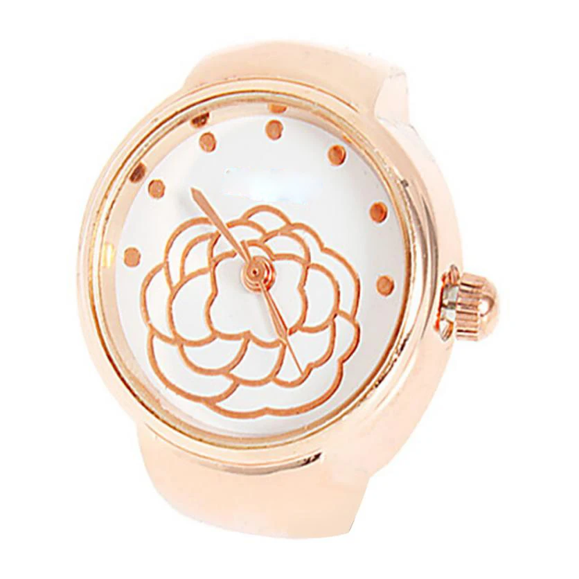 
Relogio Feminino Clock Dial Quartz Japan Movt Watch Creative Steel Finger Ring Lovers Relojes 