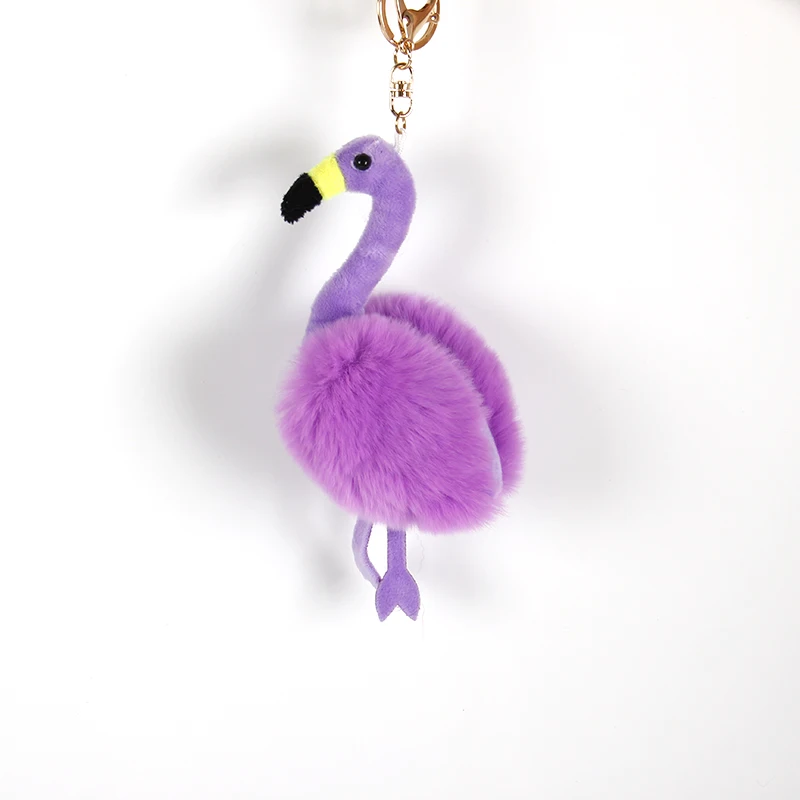 
Wholesale rabbit fur fire bird key pendant, fashion plush car key ring, suitable for all ages of key chain 
