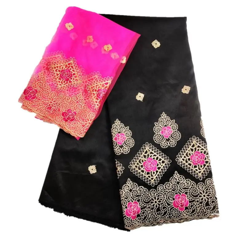 
New design multicolor african nigerian embroidery george lace fabric for blouse embroidery george wrapper 7yards/piece 