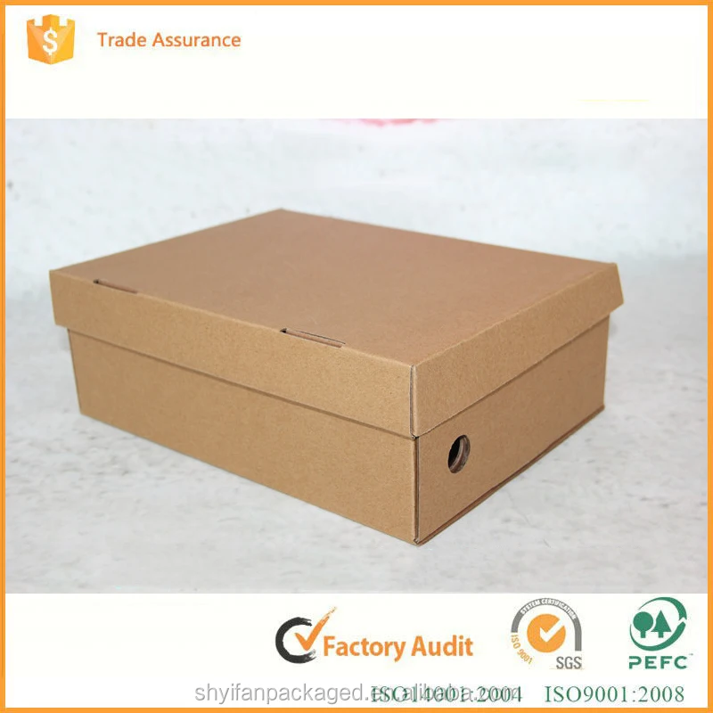 Eco-friendly recyle коричневой крафт-дешевые упаковочные картонные коробки для обуви