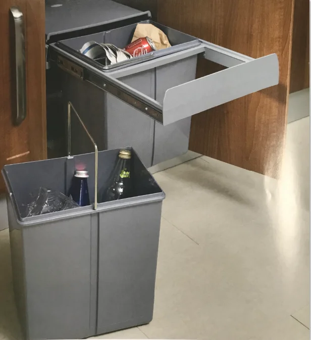 For home improvement bottom-mounted under sink kitchen space organizer dust bin modular trash can furniture accessories hardware