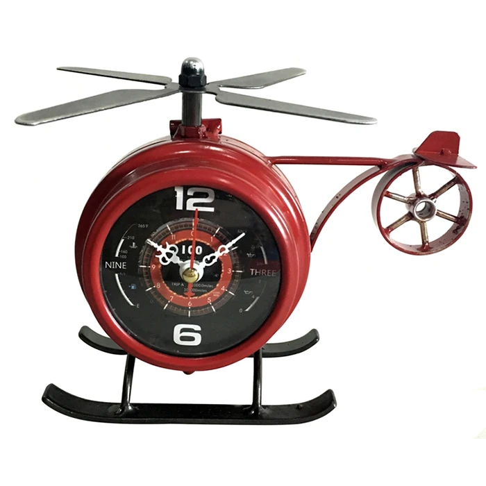 Wall clock airplane biplane sport aircraft stainless steel Mural art watch design wall clock