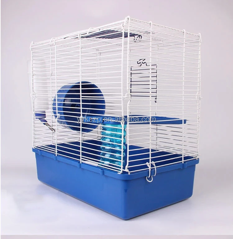 
2 levels ladder metal wire hamster house cage with rolling,bottle,bowls 
