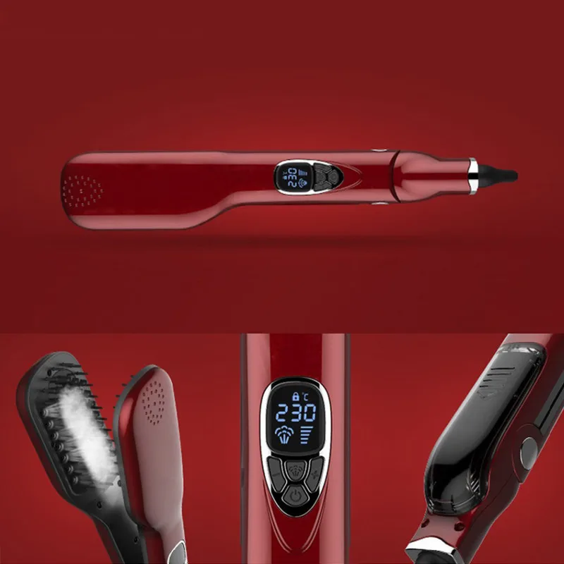 electric professional fast steam hair straightener straightening brush with temperature control