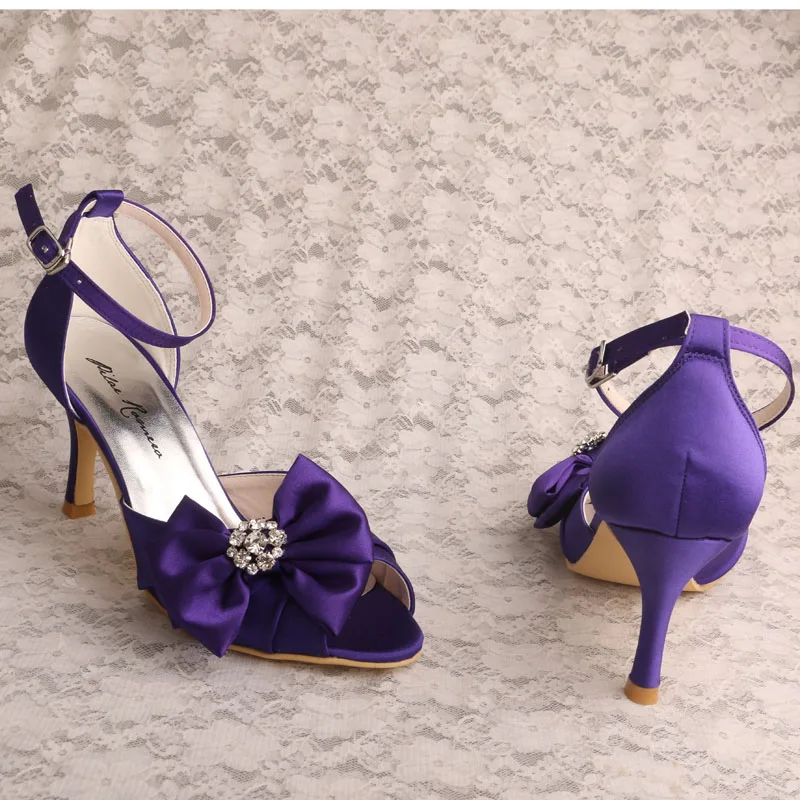 Purple Shoes Womens Wedding with Ankle Strap