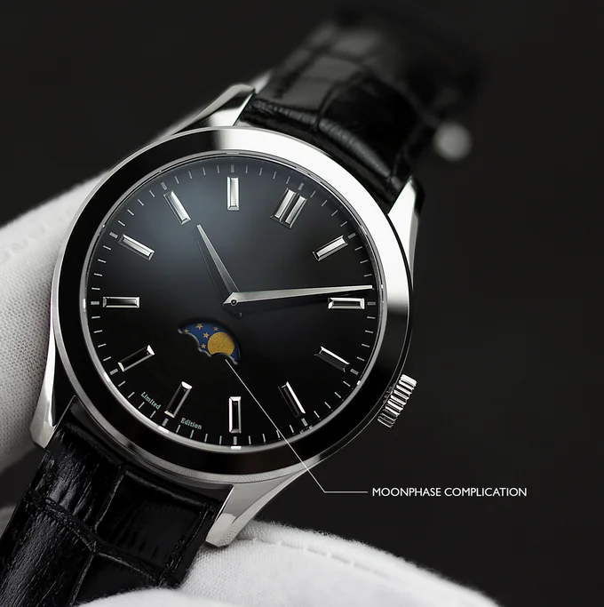 men moonphase watch japan movt moon phase stainless steel watch moon date watches